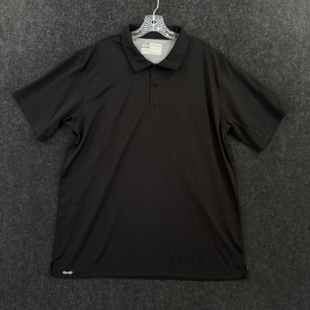 Drake Waterfowl Systems Polo Shirt Men's XL Black Vented Hunting Performance
